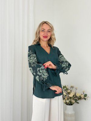 Блуза Анетта зелена . 000004331 фото