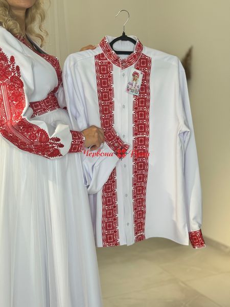 Комплект Святковий білий червона виш. НФ-00001037 фото