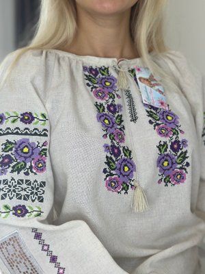 Блуза сіра (модель 4) бузкова виш. НФ-00000248 фото