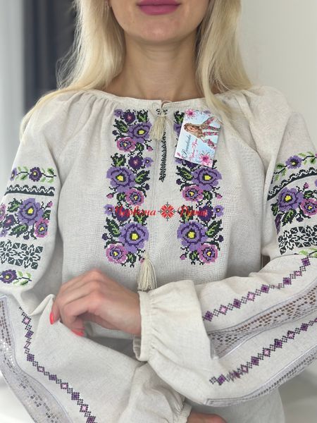Блуза сіра (модель 4) бузкова виш. НФ-00000248 фото