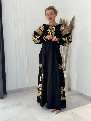 Сукня Бохо чорна золотиста виш. 000002365 фото