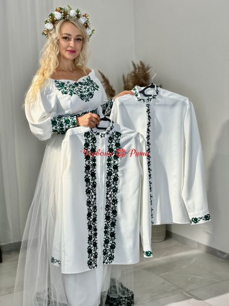 Сукня Афіна молочна зелена виш. НФ-00001232 фото
