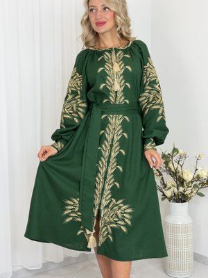 Сукня Колосся (модель 3) зелена міді . 000003798 фото