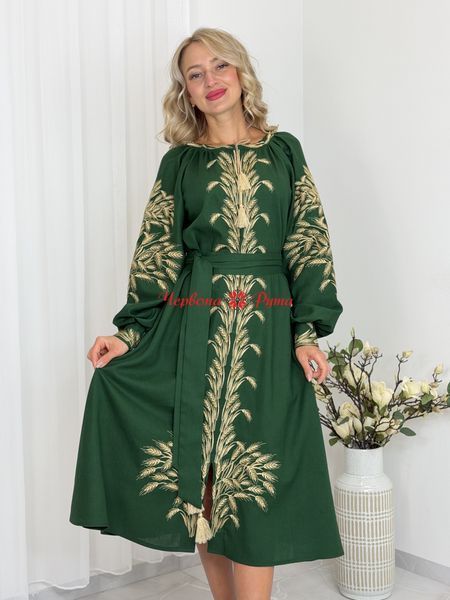 Сукня Колосся (модель 3) зелена міді . 000003798 фото