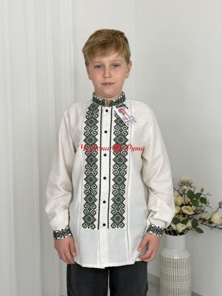Сорочка хл . підл. сіра на ґудзиках оливкова виш .( мод.2) 000004034 фото
