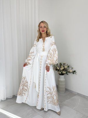 Сукня Бохо молочна Колоски гладь ( модель 2 ). 000004423 фото