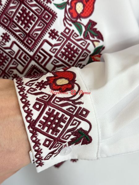 Сорочка чоловіча Маків цвіт біла . 000003803 фото