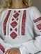 Блуза Низинка біла, червона виш. НФ-00000413 фото 3