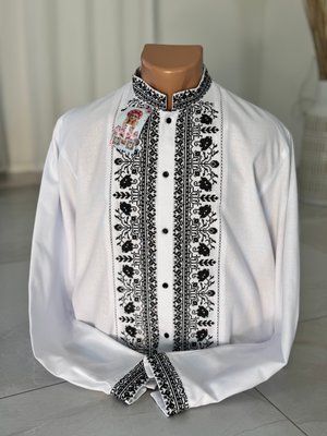 Сорочка біла на ґудзиках (модель 26 ) чорна / в 000003519 фото