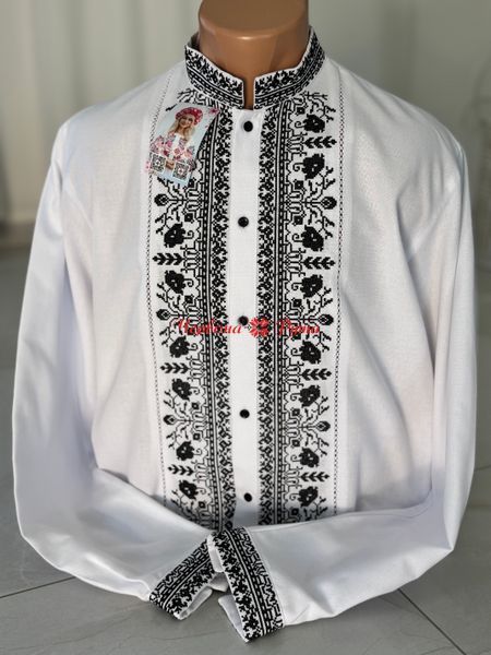 Сорочка біла на ґудзиках (модель 26 ) чорна / в 000003519 фото