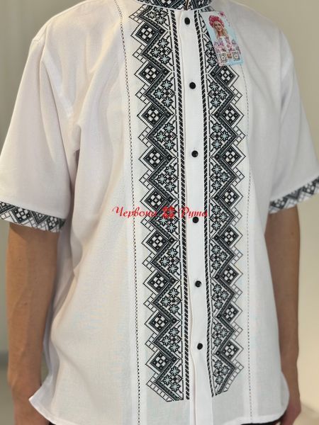 Сорочка біла на ґудзиках к/р ( модель 18 ) сіра/в . 000002922 фото
