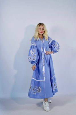 Сукня Пташки Бохо блакитна, біла/в НФ-00000339 фото