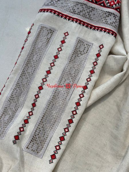 Блуза сіра (модель 3) червона виш. НФ-00000243 фото