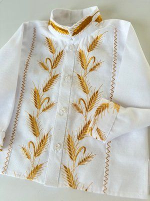 Сорочка Колоски біла на ґудзиках. 000002347 фото