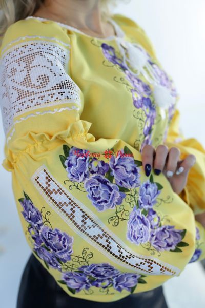 Блуза жовта (модель 13) кольорова виш. НФ-00000347 фото
