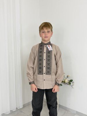 Сорочка для хлопч . кол .капучіно на ґудзиках чорна / виш. 000004009 фото