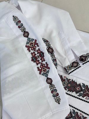 Сорочка біла на ґудзиках Сварог ( кол / виш ). 000003189 фото