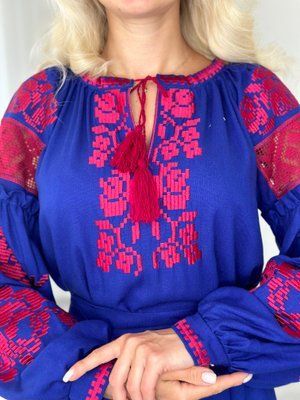 Сукня Наталія синя, рожева/в НФ-00000356 фото