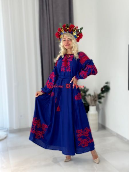 Сукня Наталія синя, рожева/в НФ-00000356 фото