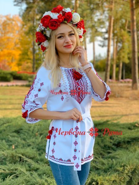 Туніка біла Орнамент 1 руч.роб. 000002343 фото
