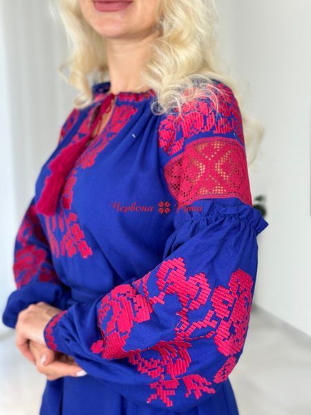 Сукня Наталія синя, рожева/в НФ-00000356 фото